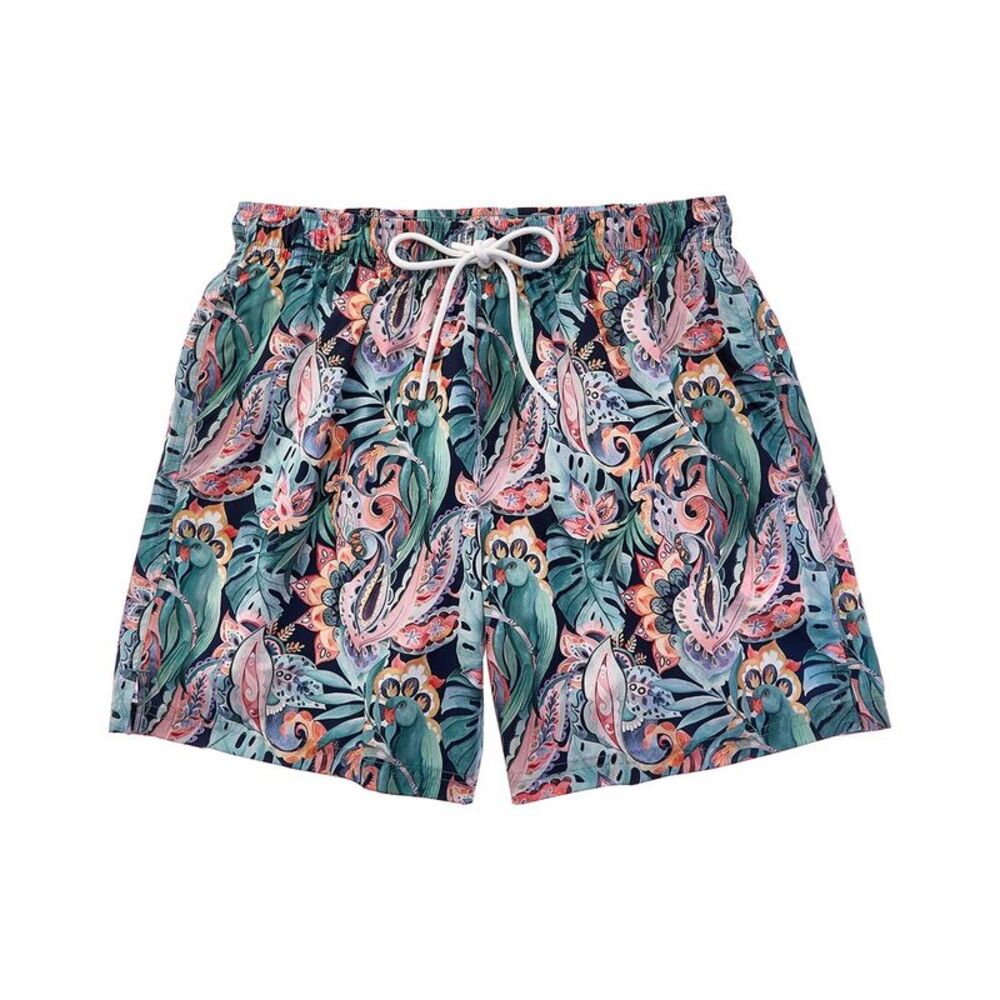 Eton Mens  Floral Swim Short, Green